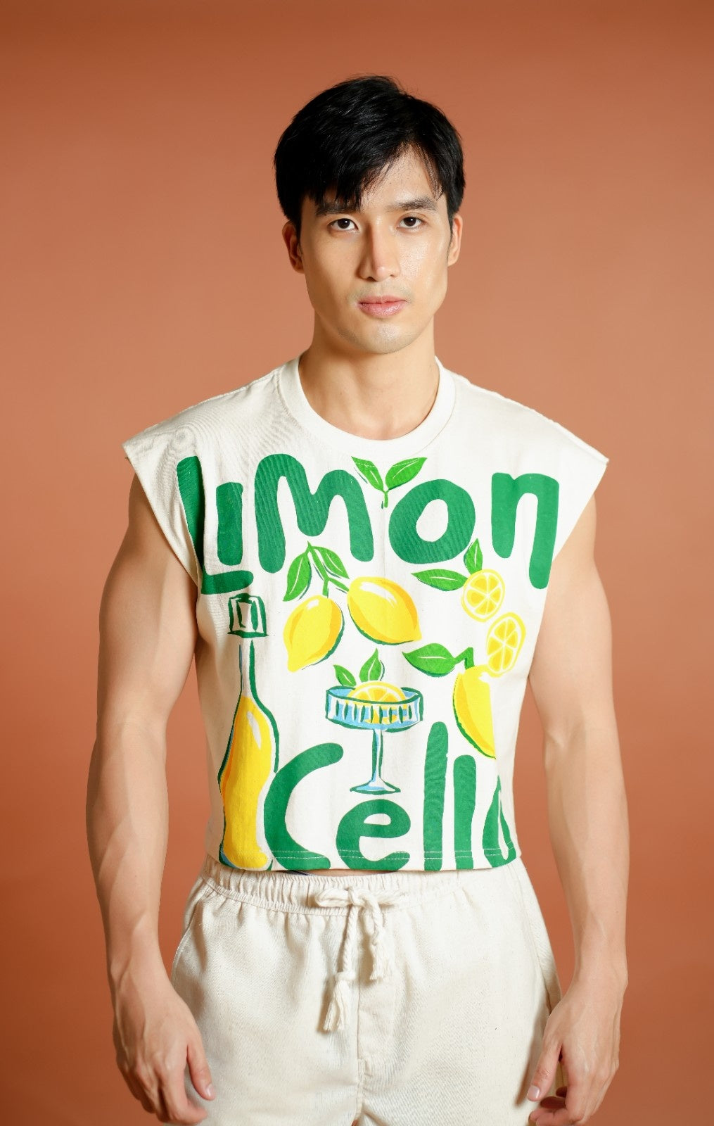 Green Limoncello Cropped Muscle Tee