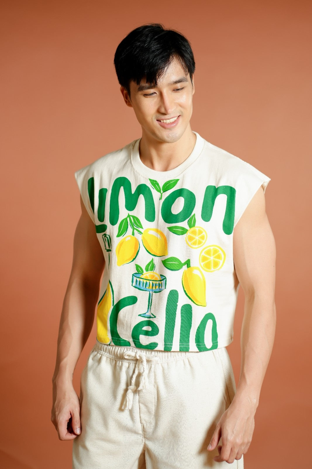 Green Limoncello Cropped Muscle Tee