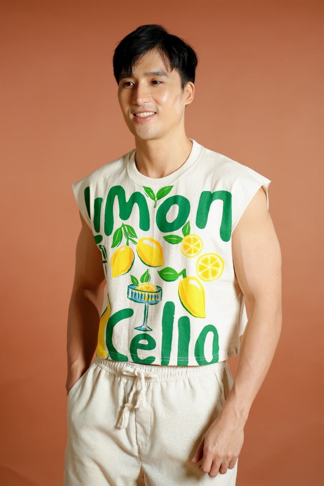 Green Limoncello Cropped Muscle Tee