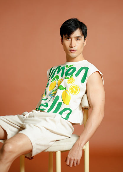 Green Limoncello Cropped Muscle Tee