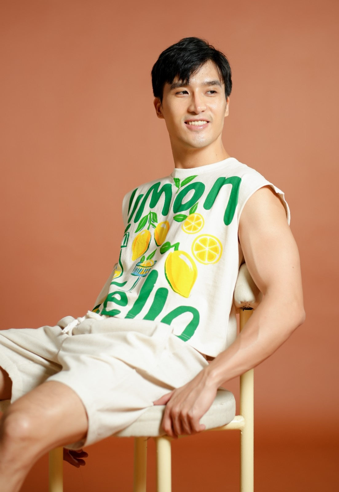 Green Limoncello Cropped Muscle Tee