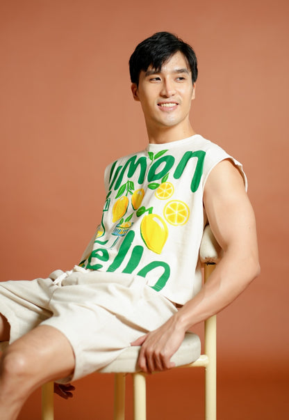 Green Limoncello Cropped Muscle Tee