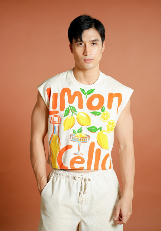 Orange Limoncello Cropped Muscle Tee