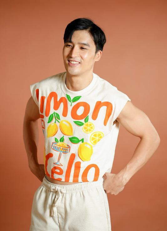 Orange Limoncello Cropped Muscle Tee