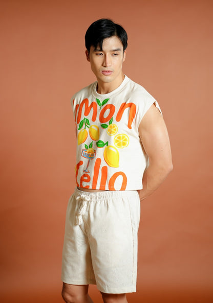 Orange Limoncello Cropped Muscle Tee