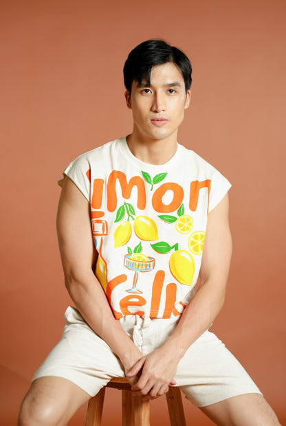 Orange Limoncello Cropped Muscle Tee