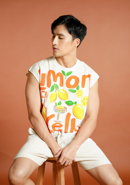 Orange Limoncello Cropped Muscle Tee