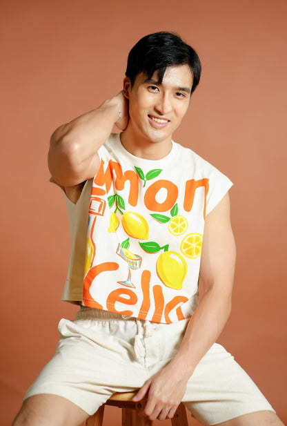Orange Limoncello Cropped Muscle Tee
