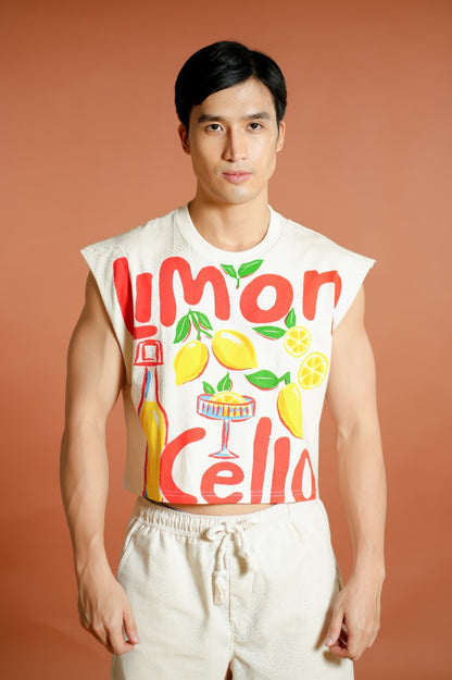 Red Limoncello Cropped Muscle Tee