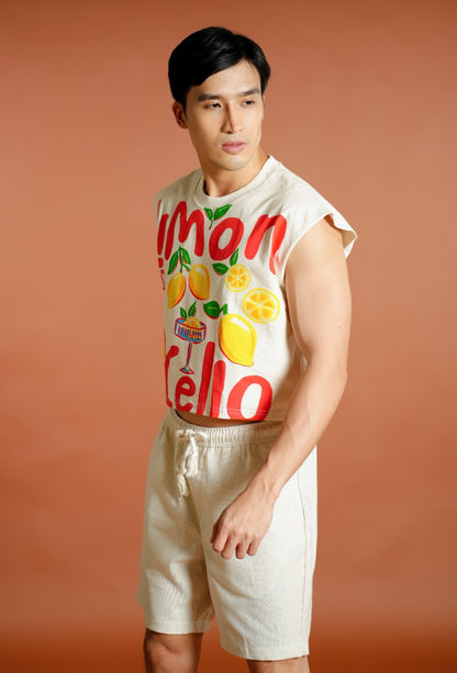 Red Limoncello Cropped Muscle Tee