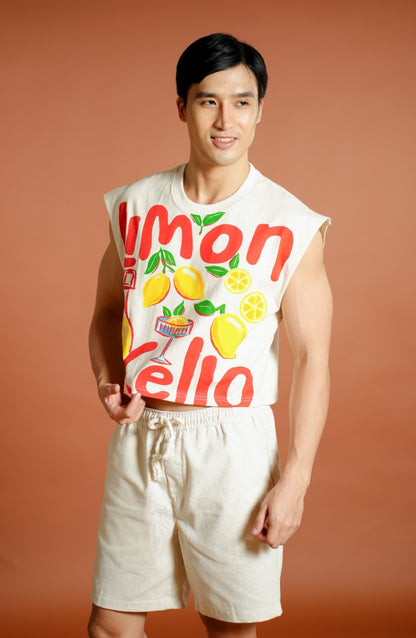 Red Limoncello Cropped Muscle Tee