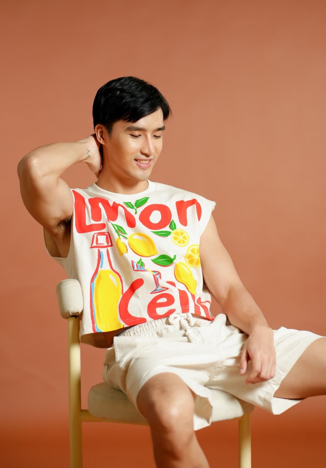 Red Limoncello Cropped Muscle Tee