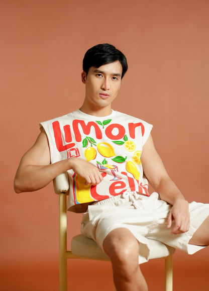 Red Limoncello Cropped Muscle Tee