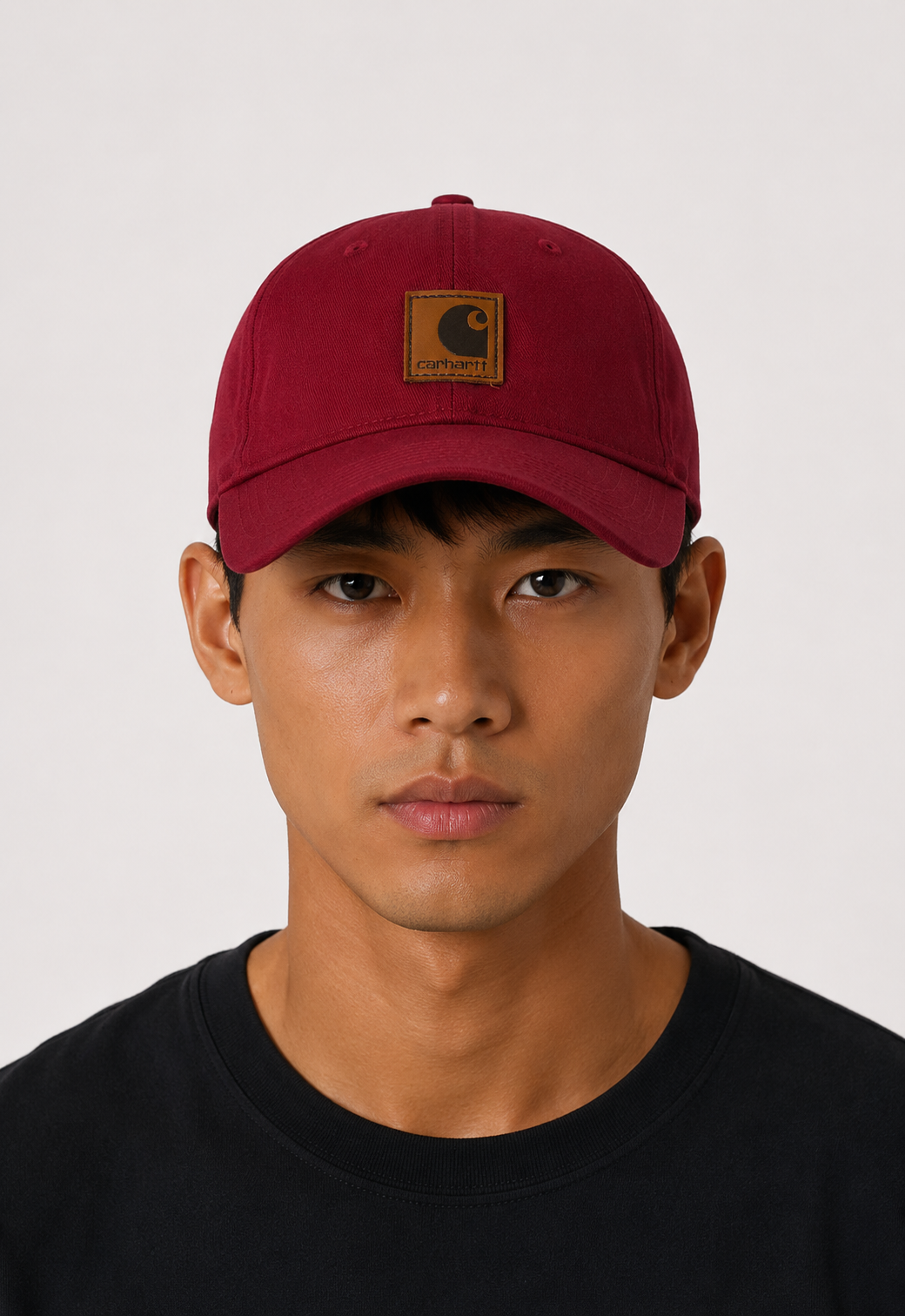 Carhartt-Inspired Canvas Cap – Burgundy
