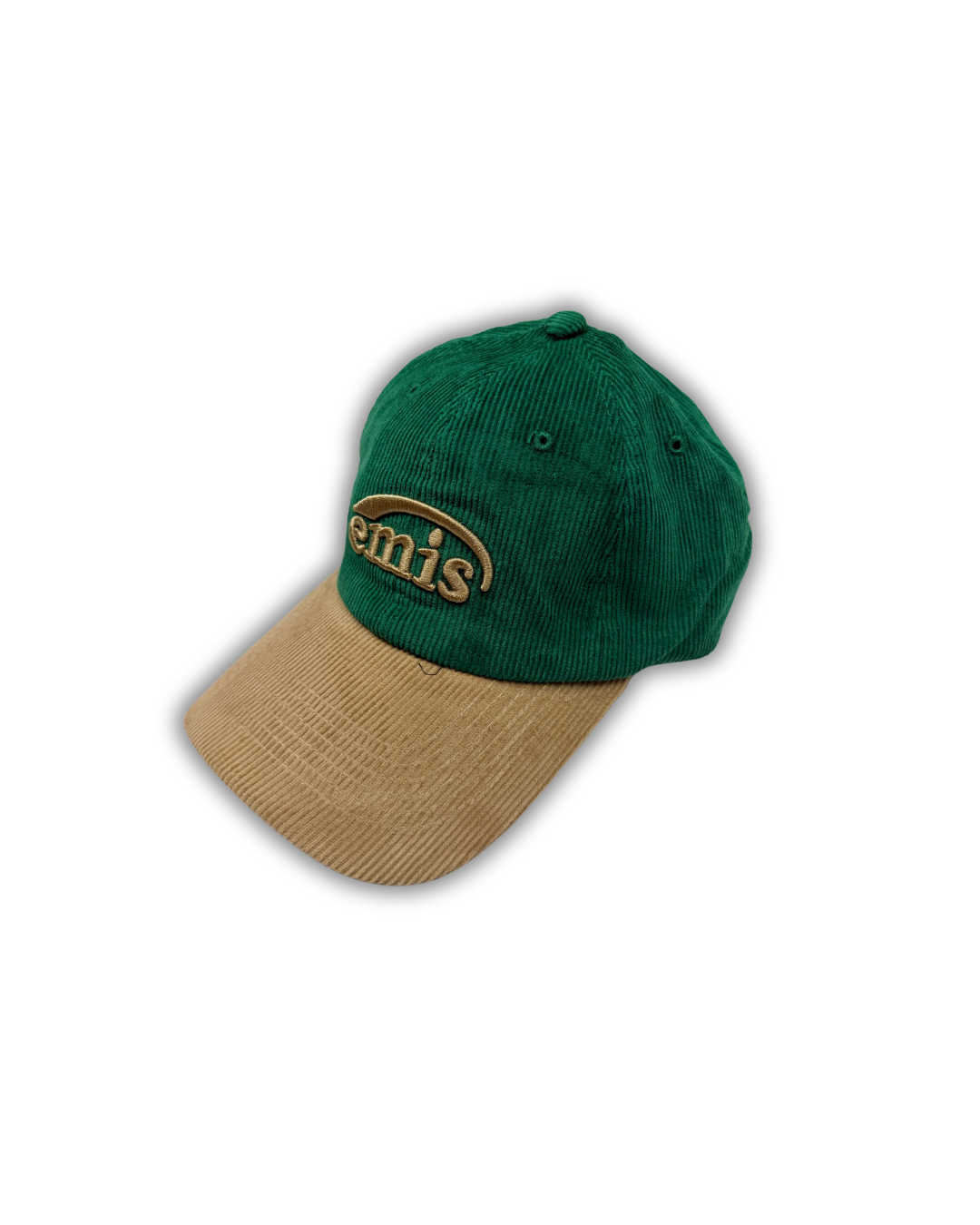 Green and Tan Corduroy Emis Cap