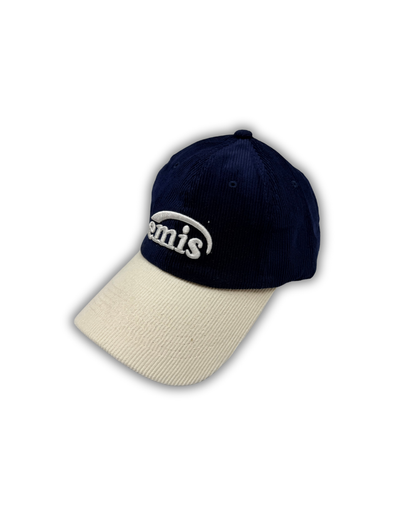 Navy and Cream Corduroy Emis Cap