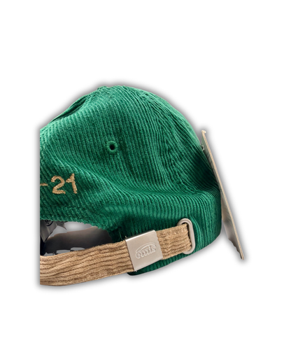 Green and Tan Corduroy Emis Cap