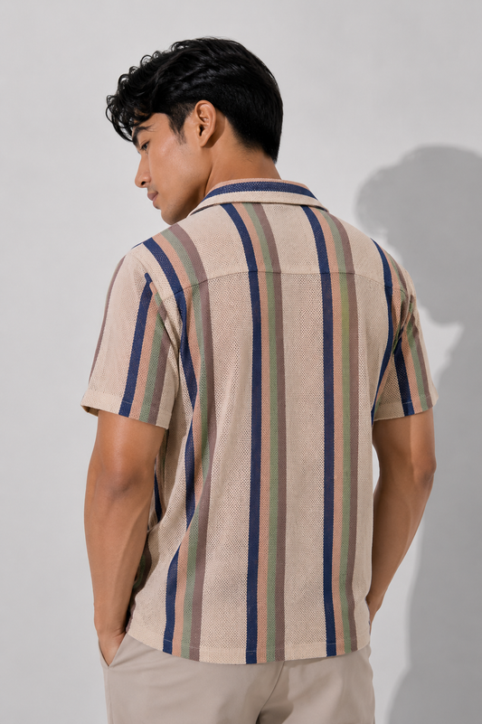 Coastal Stripe Camp Shirt