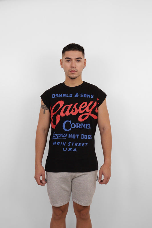 Black Casey’s Corner Muscle Tee
