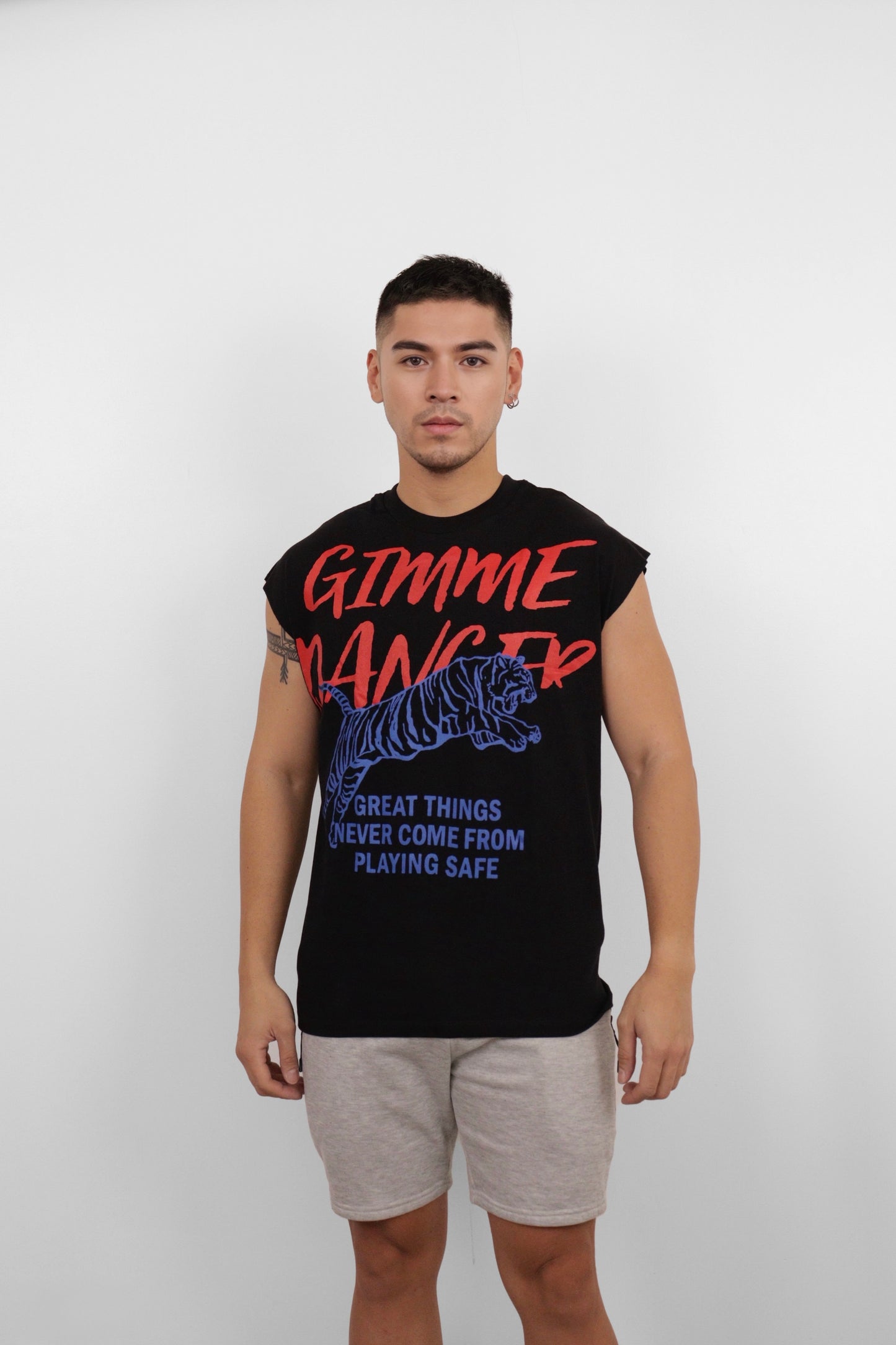 Black Gimme Danger Graphic Muscle Tee
