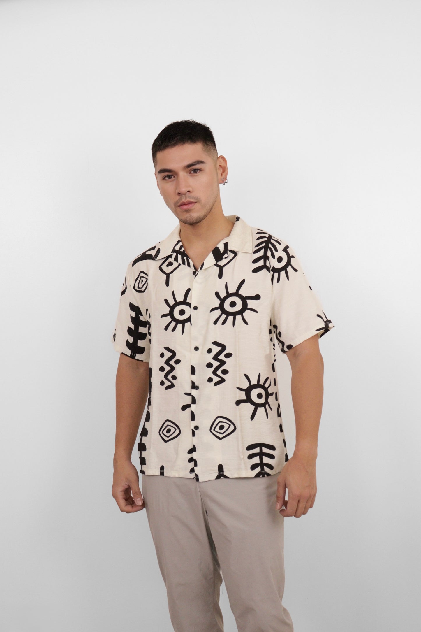 White Tribal Vision Camp Shirt