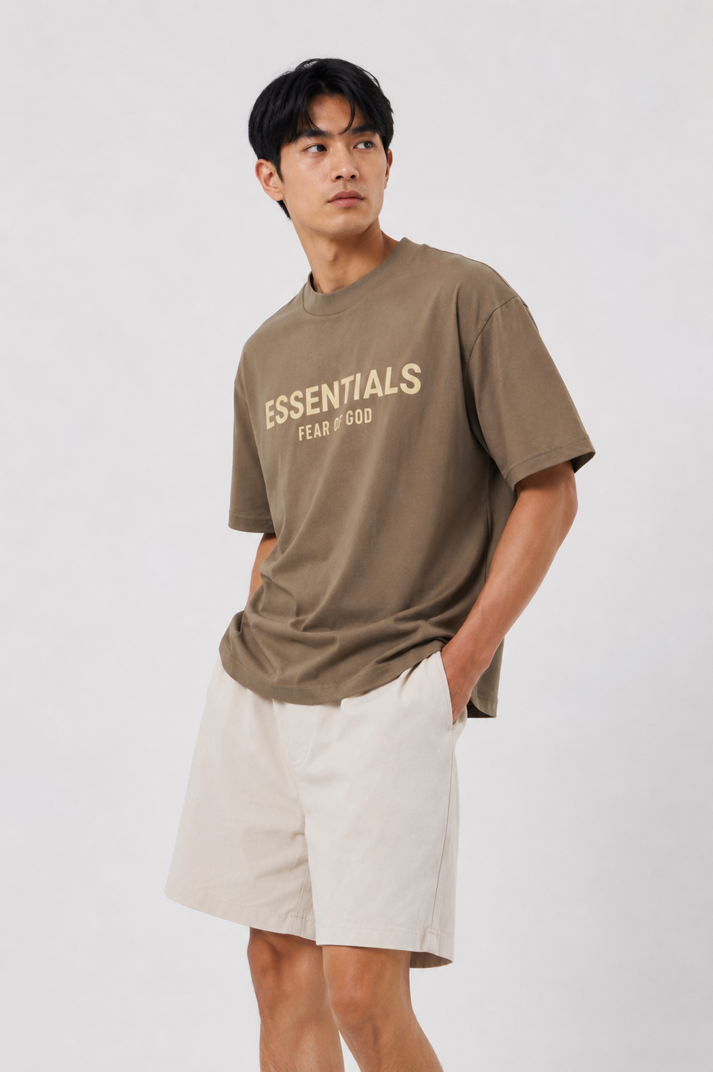 Taupe Essentials Logo Inspired T-Shirt