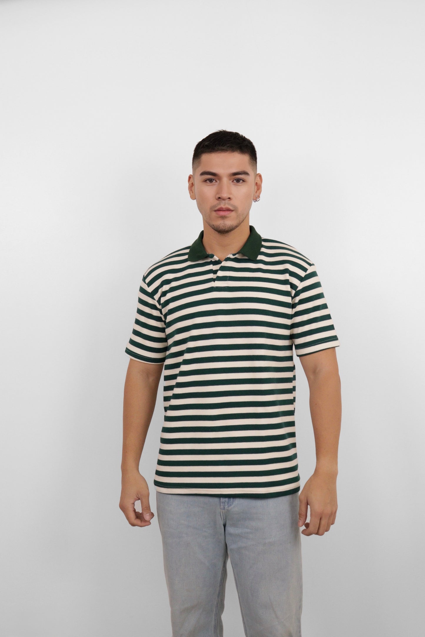 Green Striped Polo