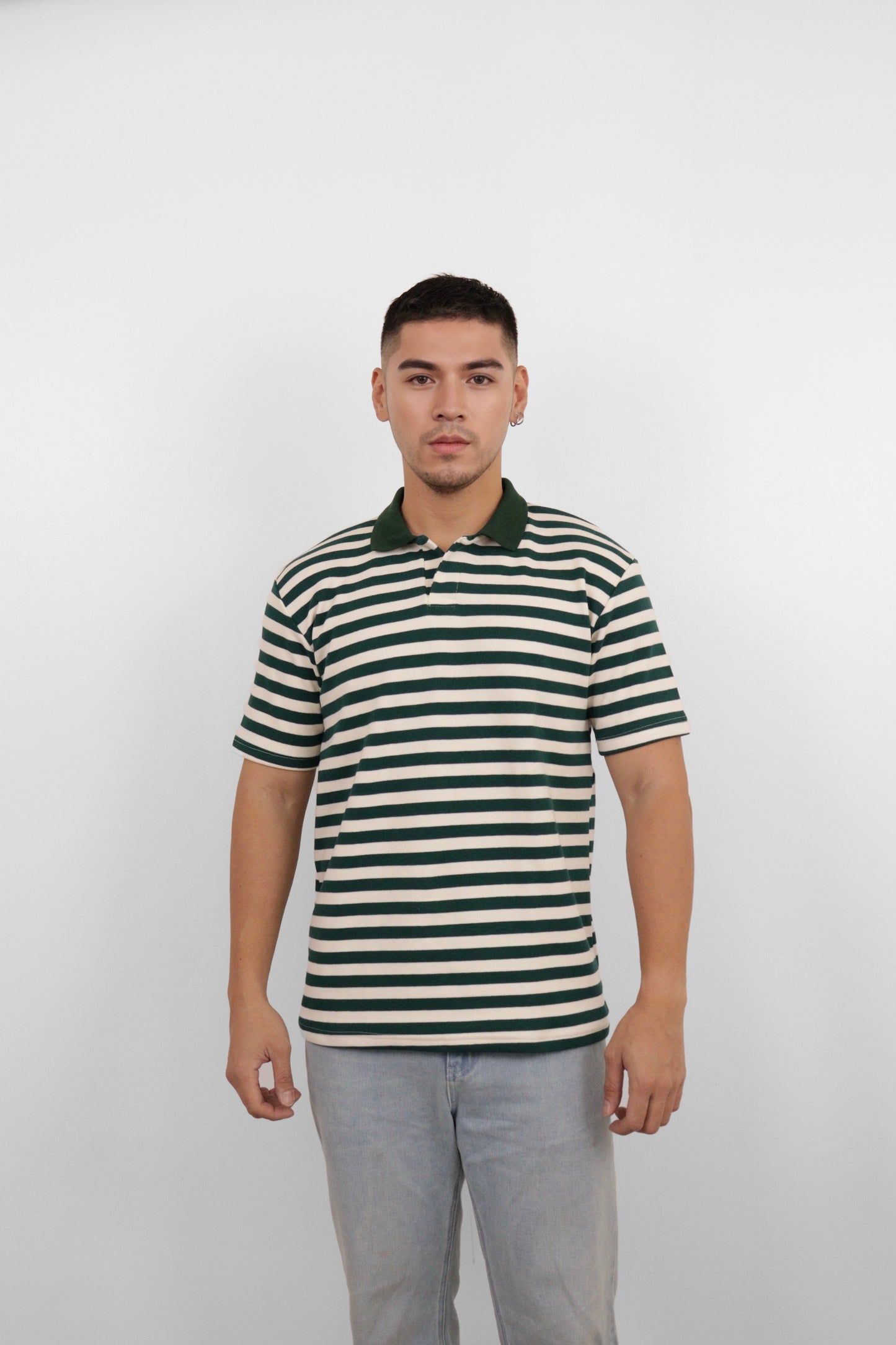 Green Striped Polo