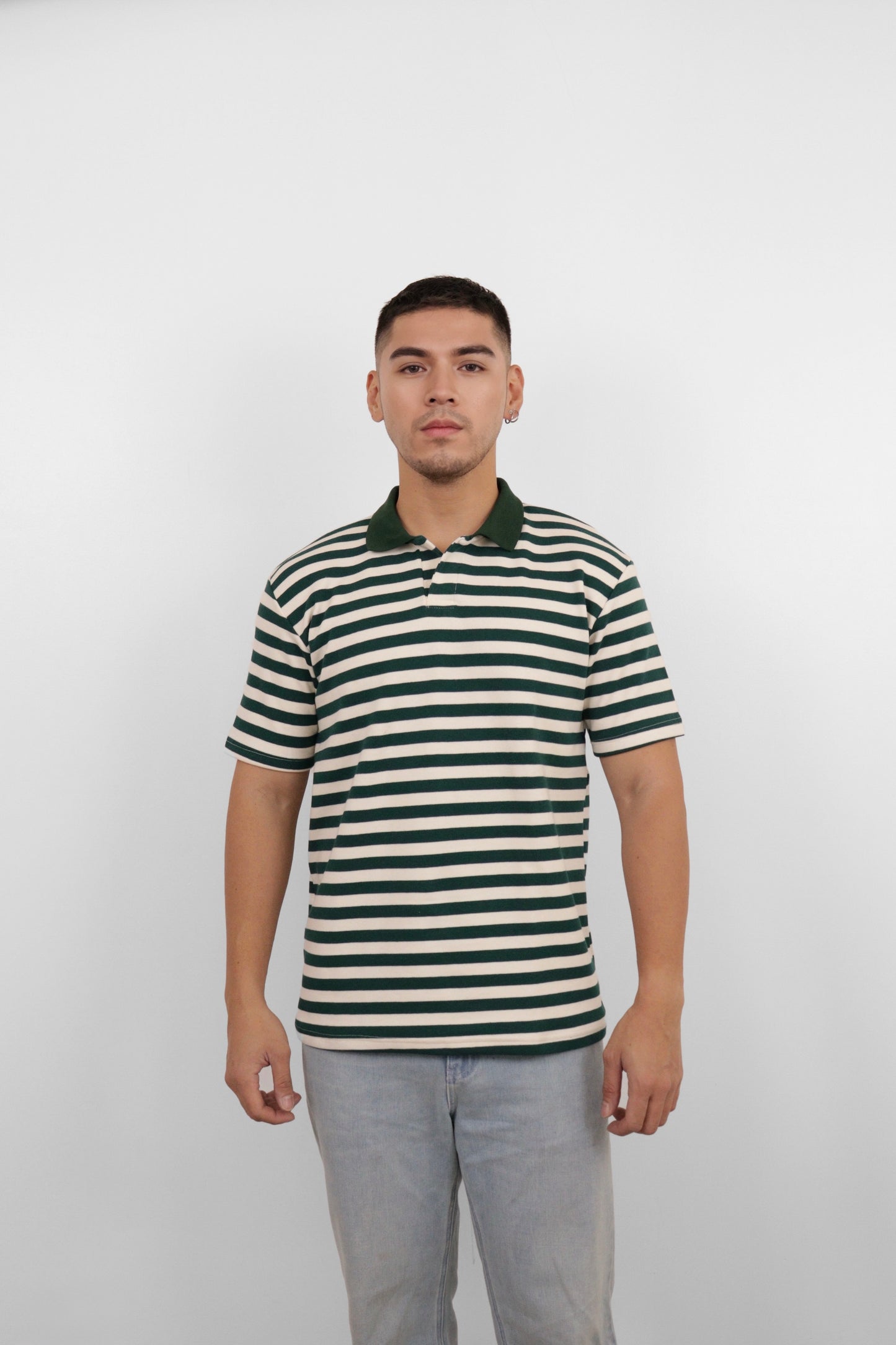 Green Striped Polo