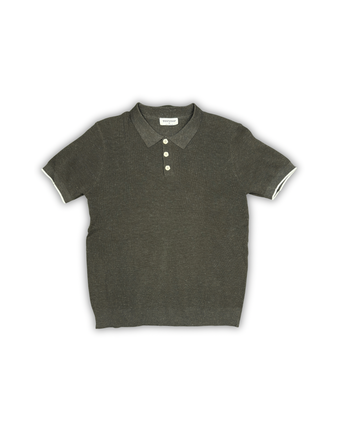 Olive Knit Button Polo