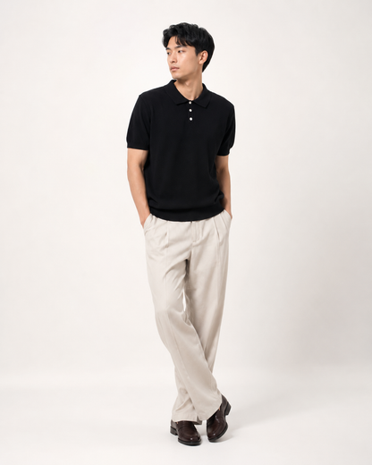 Black Classic Knit Polo