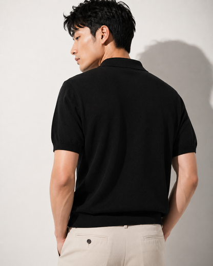 Black Classic Knit Polo