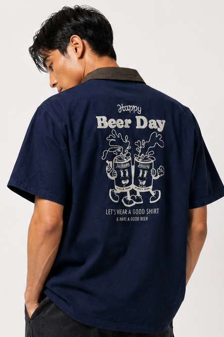 Midnight Beer Day Linen Polo