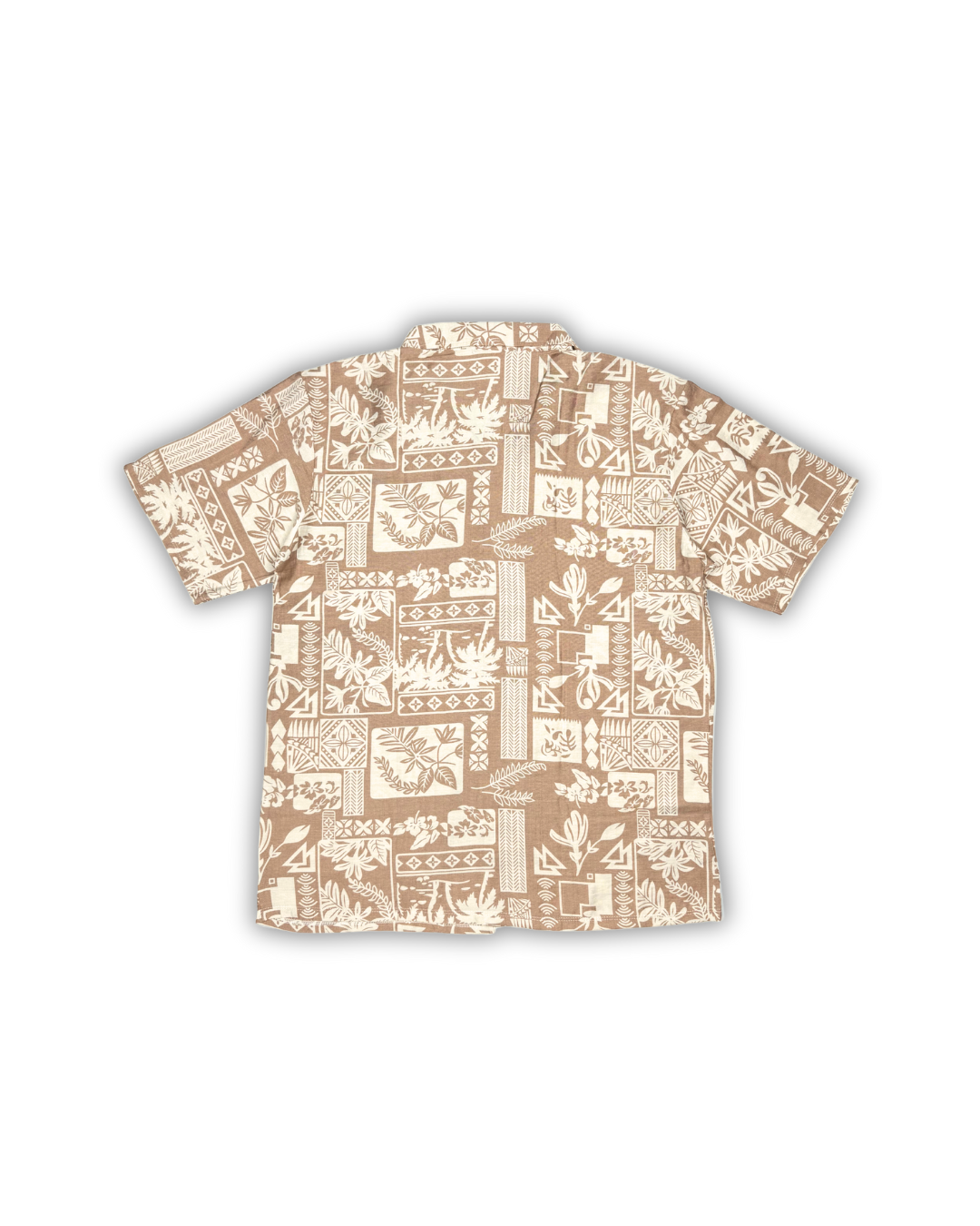 Taupe Tile Print Camp Shirt