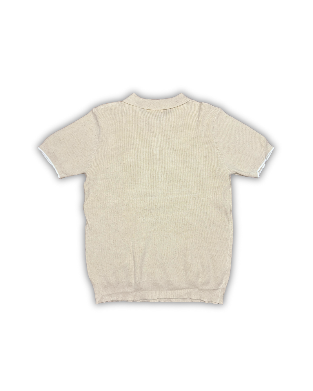 Beige Knit Button Polo