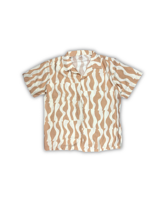 Wave Print Camp Shirt