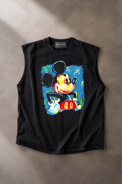 Mickey Sketch Vintage Wash Muscle Tee