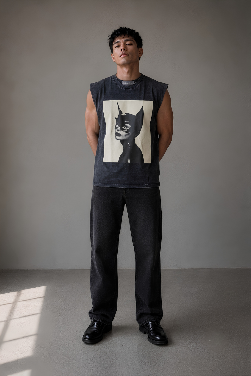 Catwoman Vintage Wash Muscle Tee