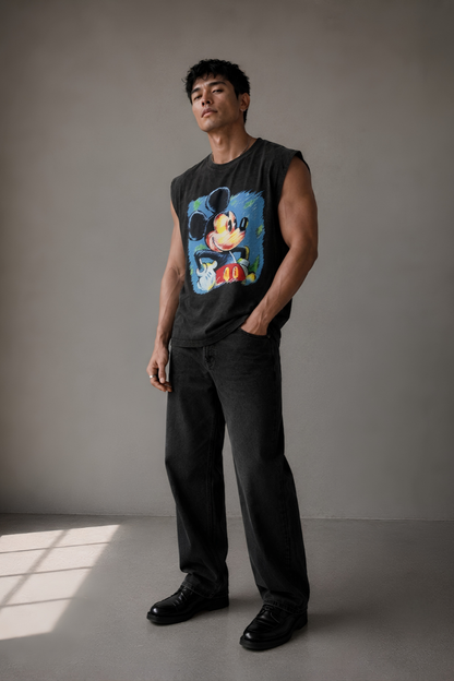 Mickey Sketch Vintage Wash Muscle Tee