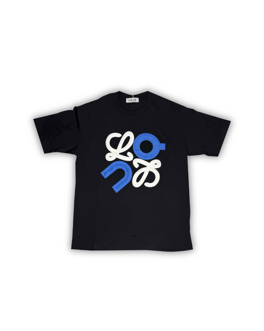 Black Loewe-Inspired Graphic Logo T-Shirt
